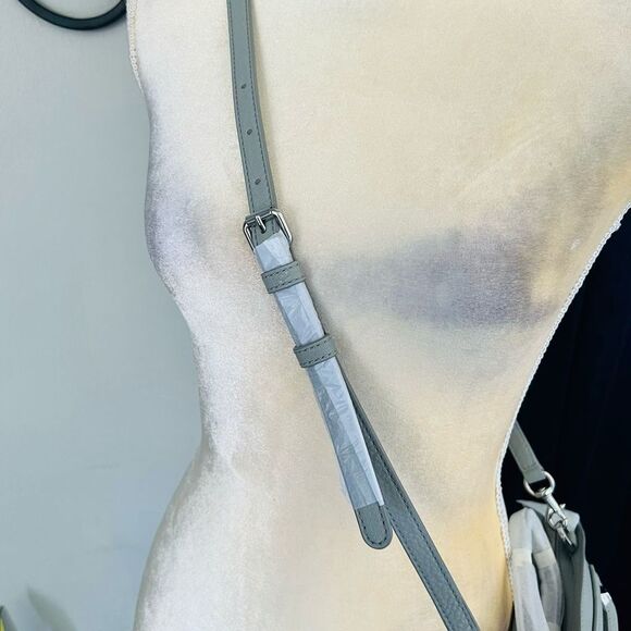 REBECCA MINKOFF Regan Leather Crossbody Bag,‎ Travel, Color: Gray (Perla), NEW - Picture 9 of 16